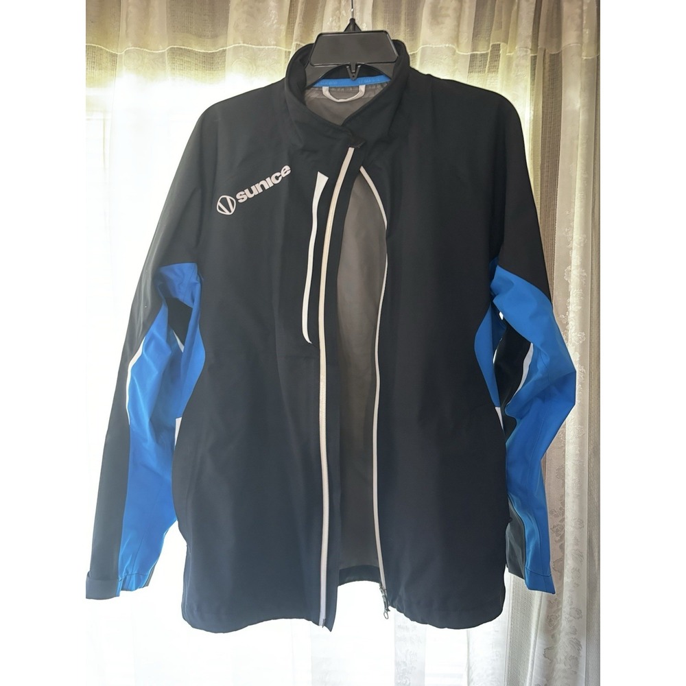 Sunice Gore-Tex‎ Stretch Golf Jacket Men's Size Large Black with Blue Accents
